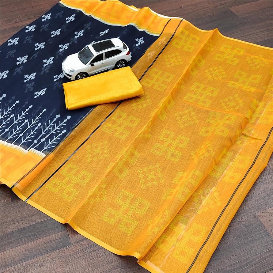 Pure Linen Pochampally 12 New Exclusive Wear Digital Printed Saree Collection